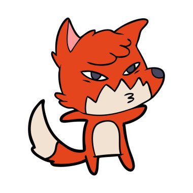 Akıllı karikatür fox vektör çizim