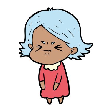 vektör çizim karikatür kızgın kadın