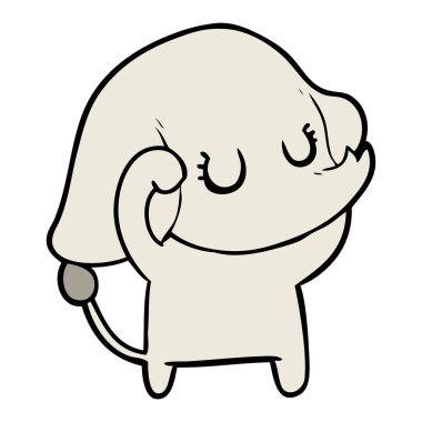 vektör çizim sevimli çizgi fil