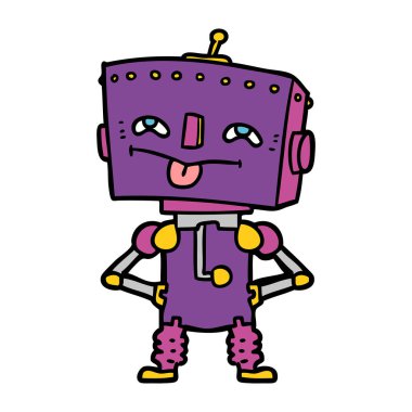 Çizgi film robotunun vektör çizimi