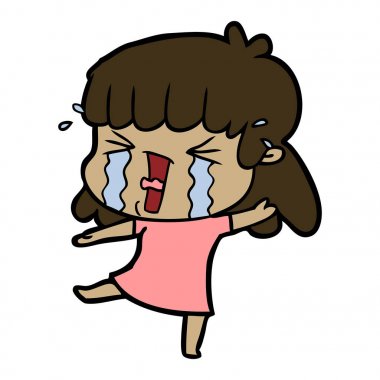 çizgi film kadın gözyaşları içinde