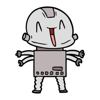 Çizgi film robotunun vektör çizimi