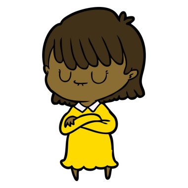 Çizgi filmdeki kadının vektör çizimi