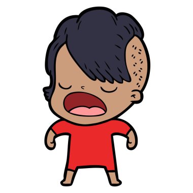 konuşuyor karikatür serin hippi kız