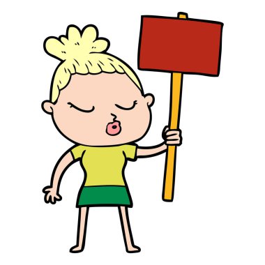 vektör çizim karikatür sakin kadın