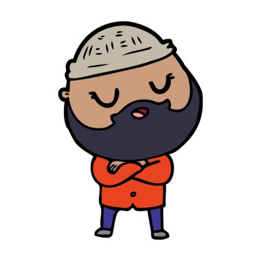 Sakallı çizgi film adamı.