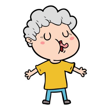  vektör çizim karikatür adam şarkı