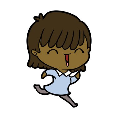 Çizgi filmdeki kadının vektör çizimi