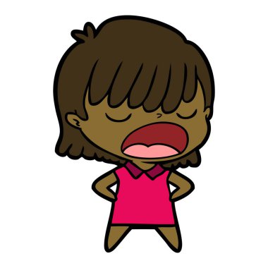  vektör çizim karikatür kadın söz