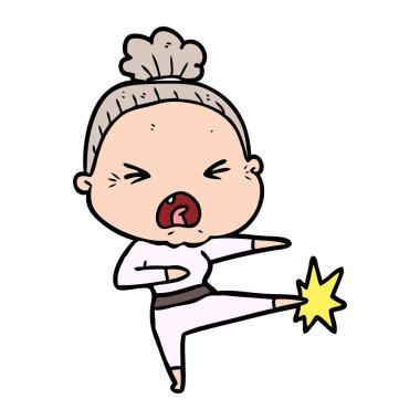 çizgi film kızgın yaşlı kadın