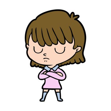 Çizgi filmdeki kadının vektör çizimi 