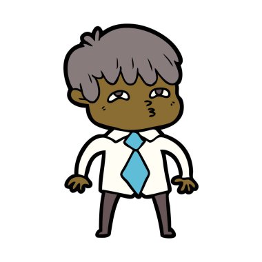 vektör çizim karikatür meraklı adam