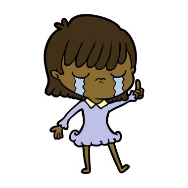 vektör çizim karikatür kadının ağladığını