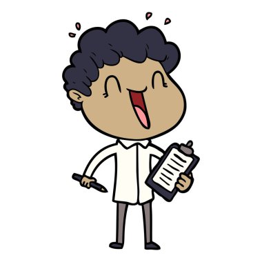 vektör çizim karikatür mutlu adam