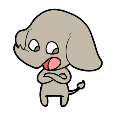 vektör çizim sevimli çizgi fil