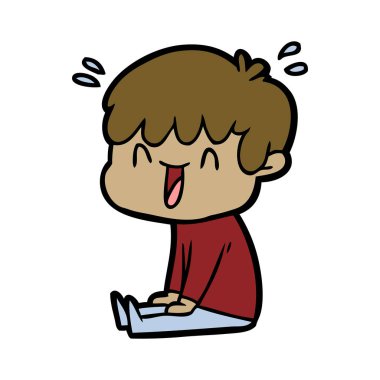  vektör çizim karikatür gülen çocuk