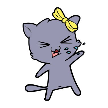 Çizgi film kedisinin vektör çizimi