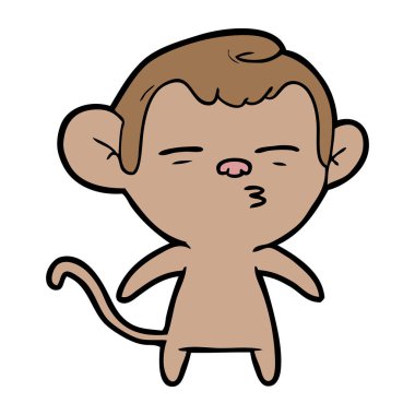  vektör çizim karikatür şüpheli maymun