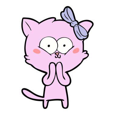 Çizgi film kedisinin vektör çizimi