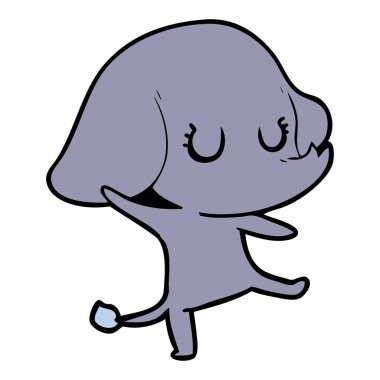 vektör çizim sevimli çizgi fil