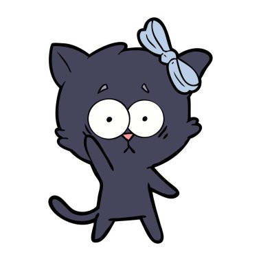 Çizgi film kedisinin vektör çizimi