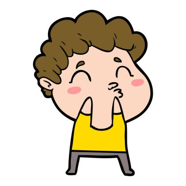 surat asmayı çizgi film adam vektör çizim