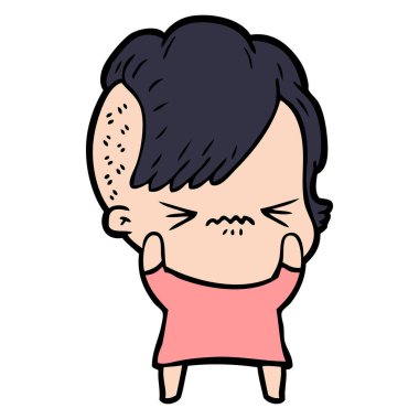 karikatür rahatsız hippi kız