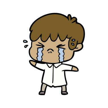 vektör çizim karikatür çocuk ağlıyor