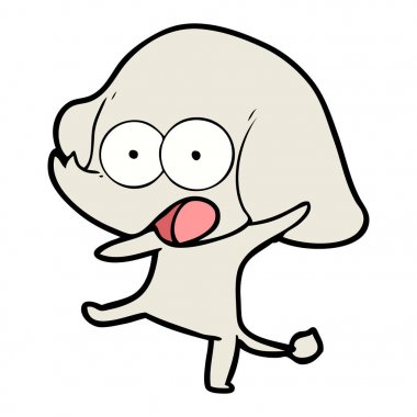 vektör çizim sevimli çizgi fil