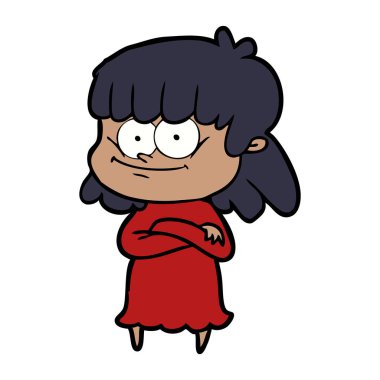 vektör çizim karikatür gülümseyen kadın