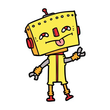 Çizgi film robotunun vektör çizimi