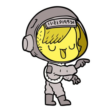 vektör çizim karikatür astronot kadın