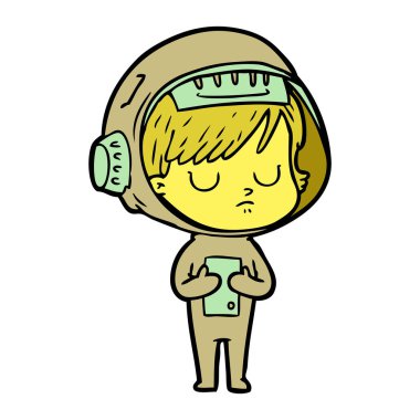 vektör çizim karikatür astronot kadın