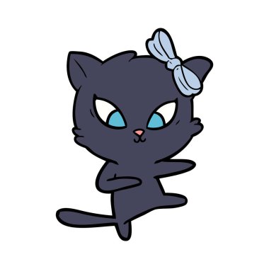 Çizgi film kedisinin vektör çizimi