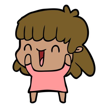 Çizgi filmdeki kadının vektör çizimi 