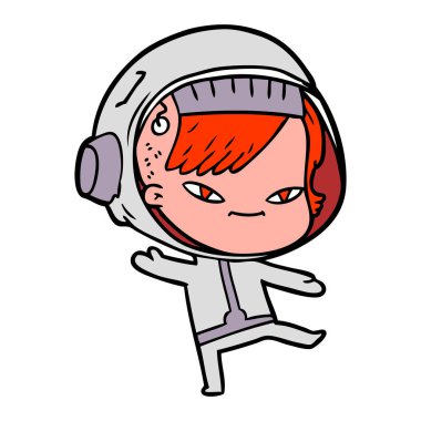 vektör çizim karikatür astronot kadın