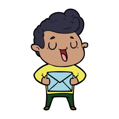 mutlu çizgi film adam vektör çizim