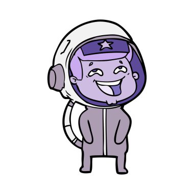  vektör çizim karikatür gülen astronot