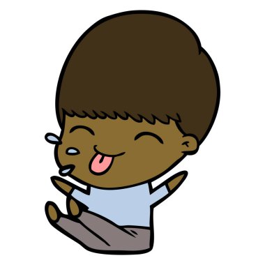 Çizgi film çocuğunun vektör çizimi