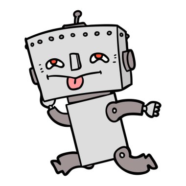 Çizgi film robotunun vektör çizimi