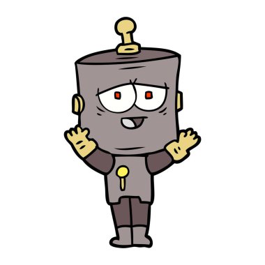 Çizgi film robotunun vektör çizimi