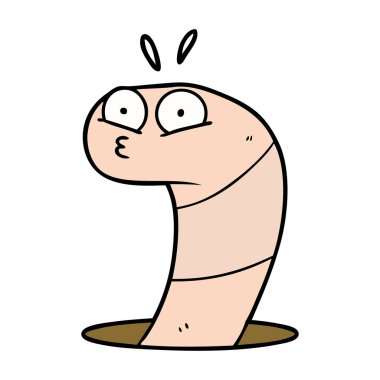 Çizgi film solucanının vektör çizimi