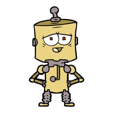 Çizgi film robotunun vektör çizimi