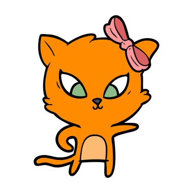 Çizgi film kedisinin vektör çizimi