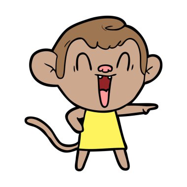  vektör çizim karikatür komik maymun
