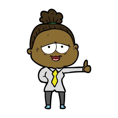 karikatür mutlu yaşlı kadın