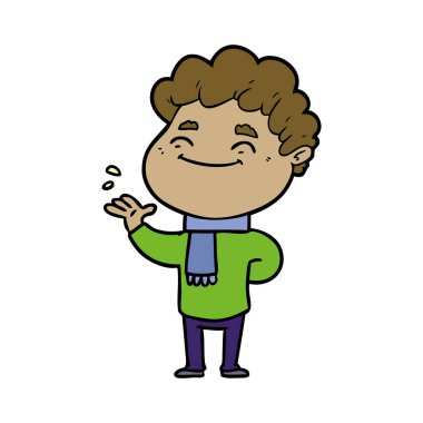 vektör çizim karikatür dostça adam