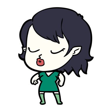 sevimli çizgi vampir kız