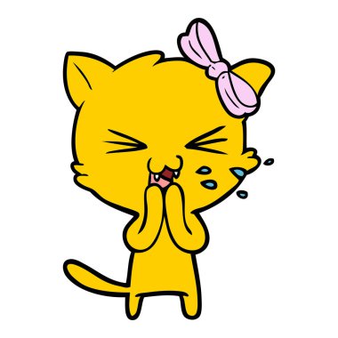 Çizgi film kedisinin vektör çizimi