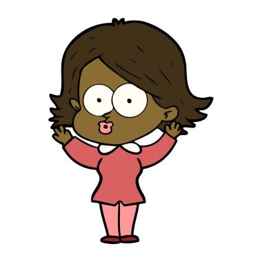 surat asmayı çizgi film kız vektör çizim